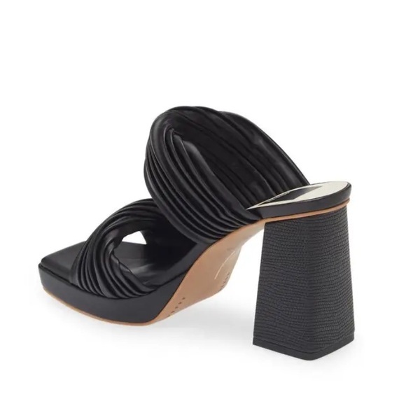 Dolce Vita Altin Platform Block Heel Slide Women's Black Sandals - Picture 3 of 10